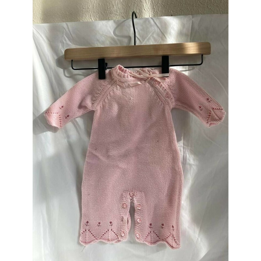 koala baby pink knit baby one piece